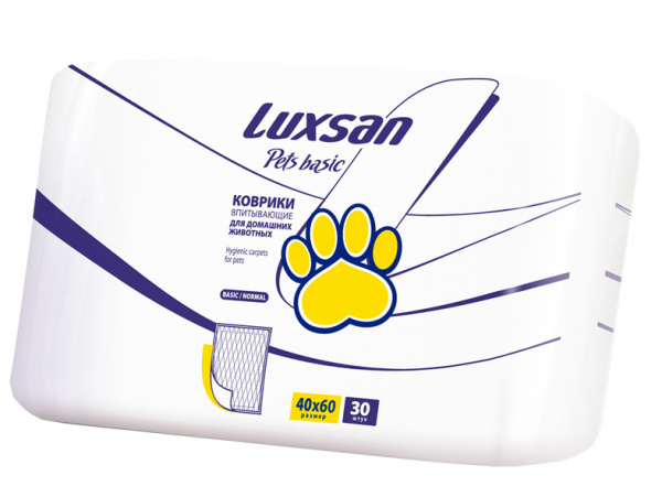LUXSAN Basic коврики (пеленки) для животных, 40х60см, 30 шт