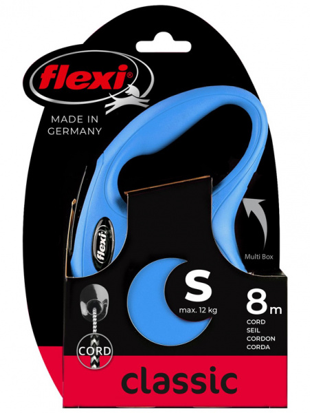flexi рулетка New Classic S (до 12 кг) 8 м трос синяя