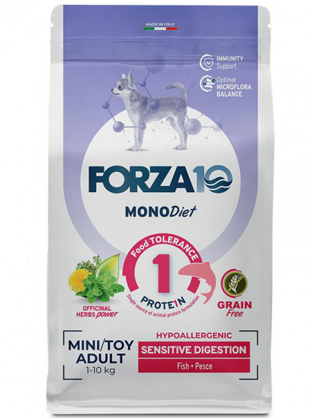 FORZA10 Dog Mono Diet Mini/Toy Adult Sensitive Digestion, беззерновой, рыба
