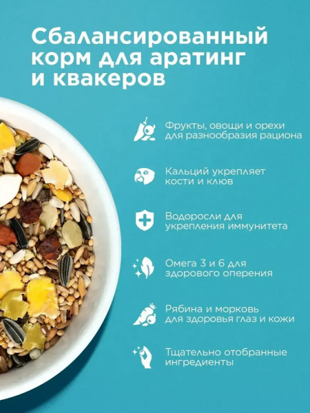 Rio Корм для аратинг и квакеров Основной рацион