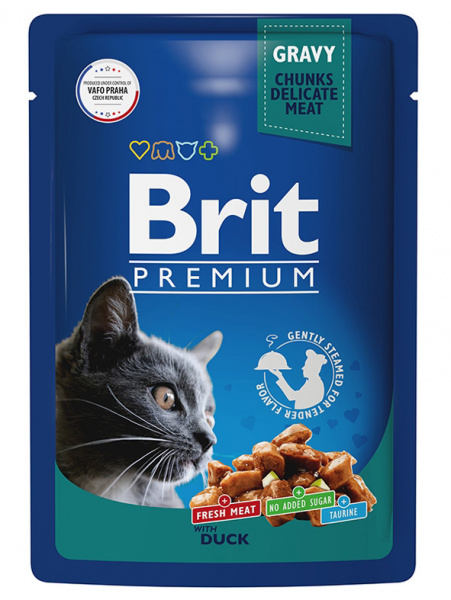 Brit Premium Пауч для взрослых кошек, утка в соусе