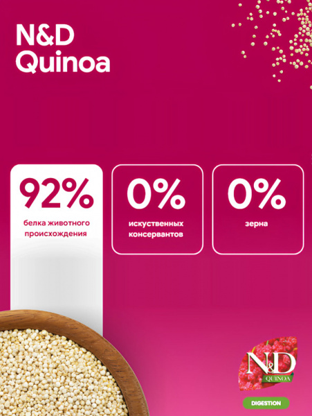 Farmina N&D Quinoa Dog GF Digestion Adult Mini купить в ZooKorm24.ru
