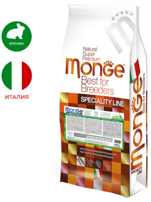 Monge Breeder Dog Speciality Line Adult Rabbit, кролик с рисом и картофелем, 15 кг