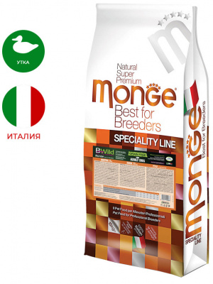 Monge Breeder Dog BWild Grain Free Mini Duck, беззерновой, утка с картофелем, 15 кг