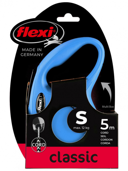 flexi рулетка New Classic S (до 12 кг) 5 м трос синяя