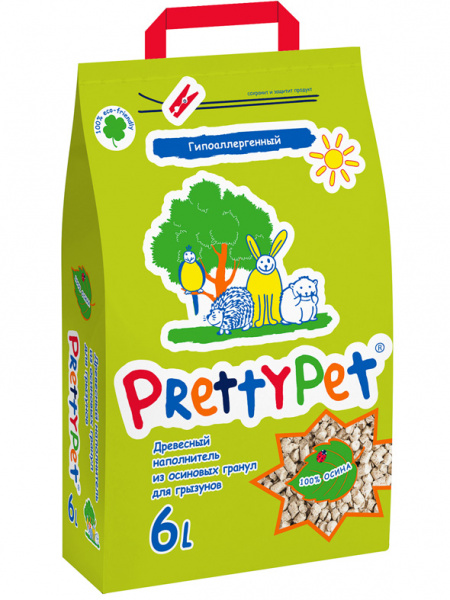 PrettyCat наполнитель для грызунов и птиц ОСИНОВЫЙ