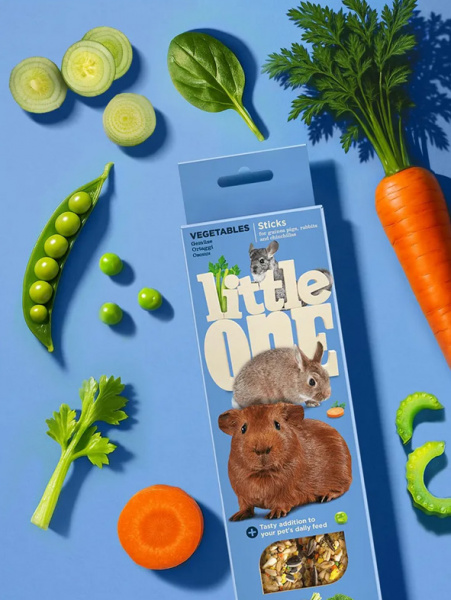 Little One Палочки для морских свинок, кроликов и шиншилл с овощами, 2шт*60гр