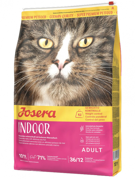 Josera Cat Indoor для домашних и стерилизованных кошек, беззерновой, курица с рыбой