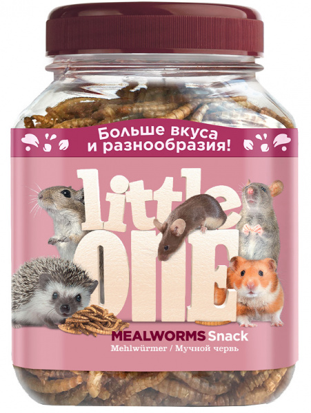 Little One Лакомство мучной червь для всеядных грызунов, 70гр