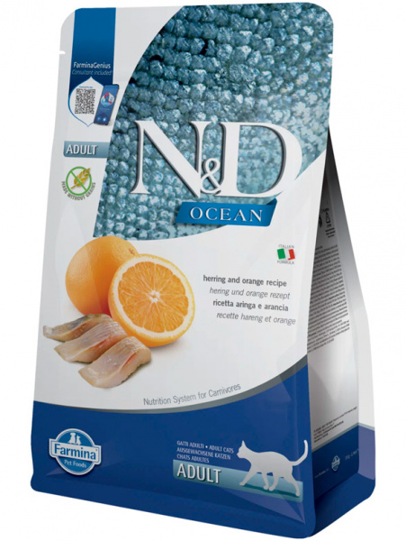Farmina N&D Ocean Cat Adult Grain Free Herring&Orange Сельдь и апельсин