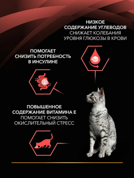 Pro Plan Veterinary Diets Cat DM Diabetes Management, паучи, говядина