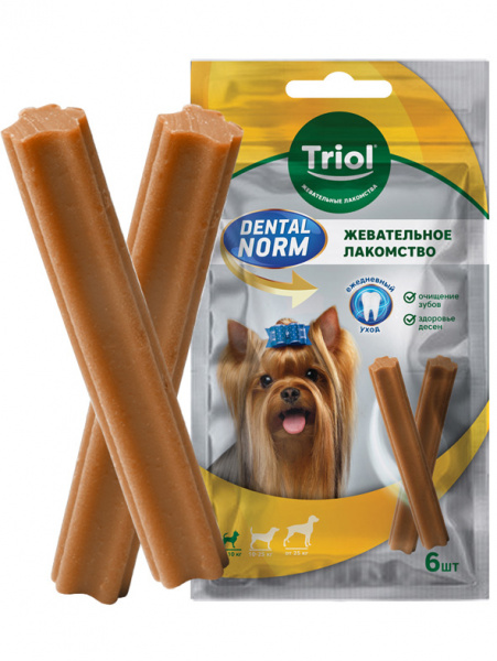 Triol DENTAL NORM Палочки жевательные лакомство для собак мелких пород, 90гр