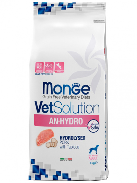 Monge VetSolution Dog An-Hydro, гидролизат, при пищевой непереносимости