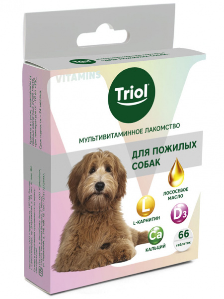 Triol Мультивитаминное лакомство Для пожилых собак, 33гр