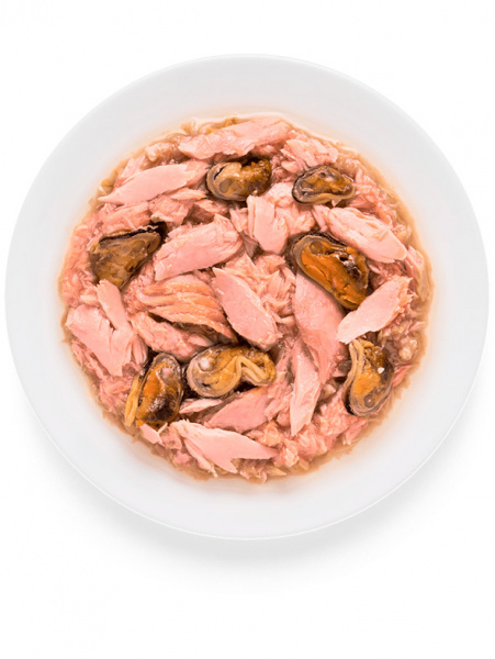 Grandorf Tuna With Mussel In Broth филе тунца с мидиями, консервы купить в ZooKorm24.ru
