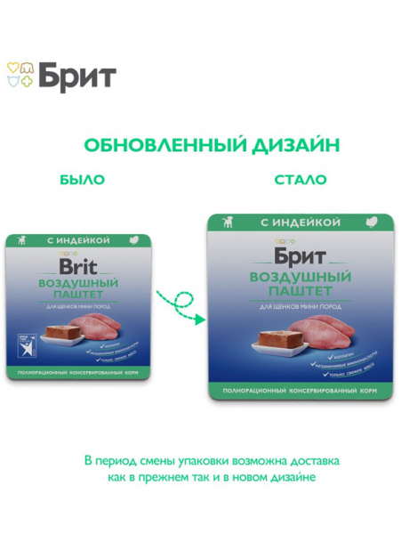 Brit Premium Puppy Mini воздушный паштет для щенков мелких пород, индейка