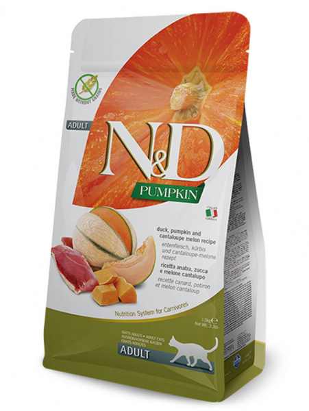 Farmina N&D Pumpkin Cat Adult Grain Free Утка, тыква, дыня