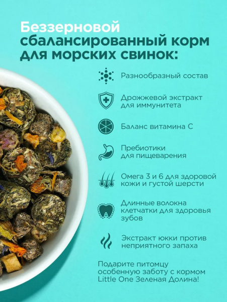 Little One Зеленая долина Корм из разнотравья для морских свинок, 750гр