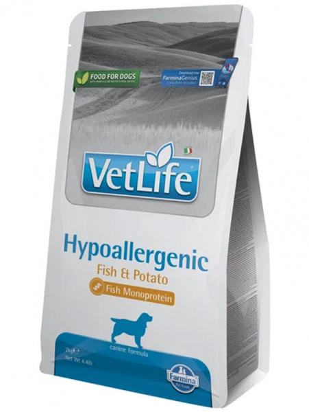 Farmina Vet Life Dog Hypoallergenic Fish & Potato При пищевой аллергии, Рыба и Картофель