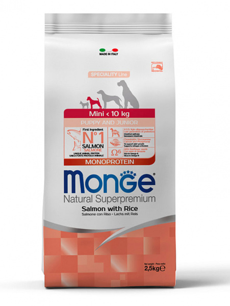 Monge Dog Speciality Line Puppy&Junior Mini Salmon купить в ZooKorm24.ru
