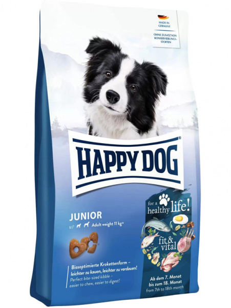Happy Dog Junior Fit&Vital сухой корм для юниоров средних и крупных пород от 7 до 18 месяцев