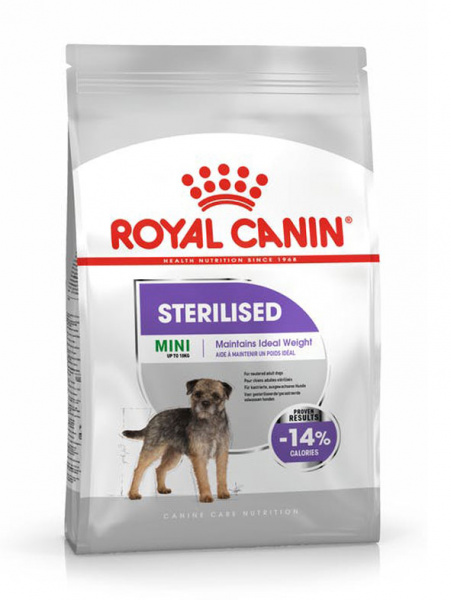 Royal Canin Mini Sterilised сухой корм для взрослых стерилизованных собак мелких пород, склонных к набору веса